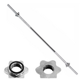 Barra Recta Preolímpica 1.50 m 🏋️ Acero Cromado + Mariposas | Fitness Chile